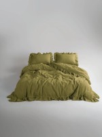 Семейный эксклюзивное постельное белье Limasso Exclusive Olive 160x220 (2шт) из вареного хлопка