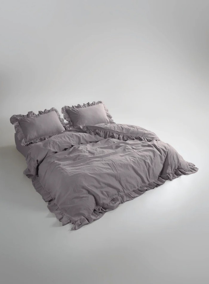 Эксклюзивное постельное белье Limasso Exclusive Opal Grey 200x220 из вареного хлопка — изображение 2