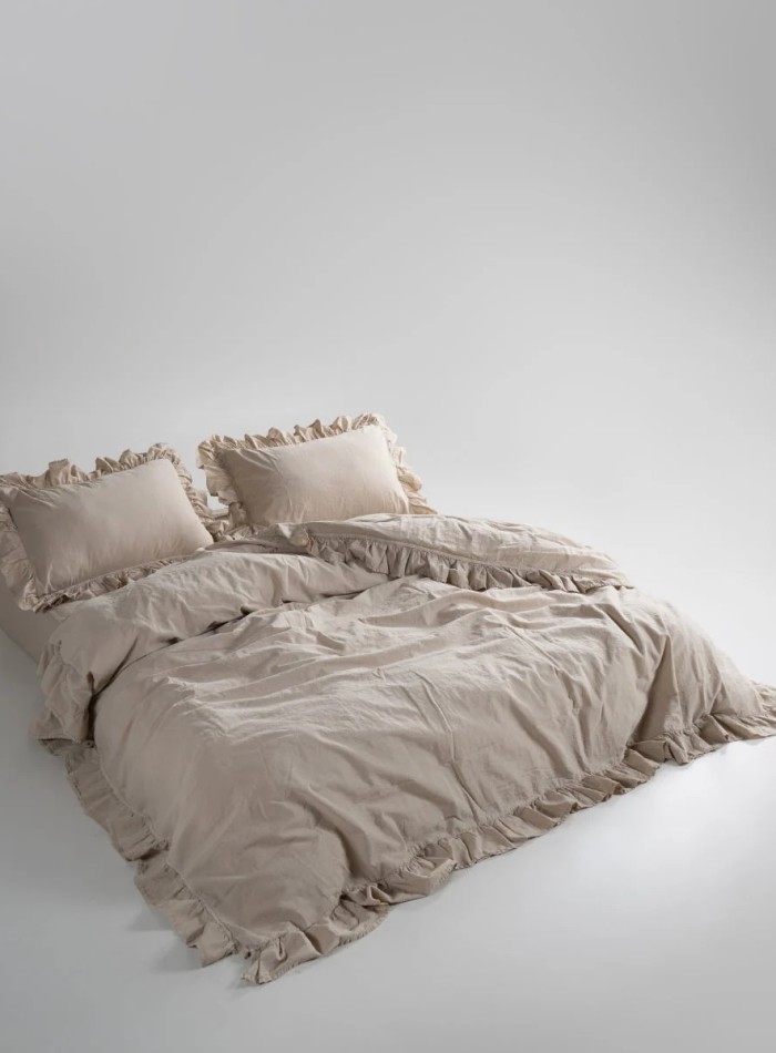 Эксклюзивное постельное белье Limasso Exclusive Oxford Tan 200x220 из вареного хлопка — изображение 2