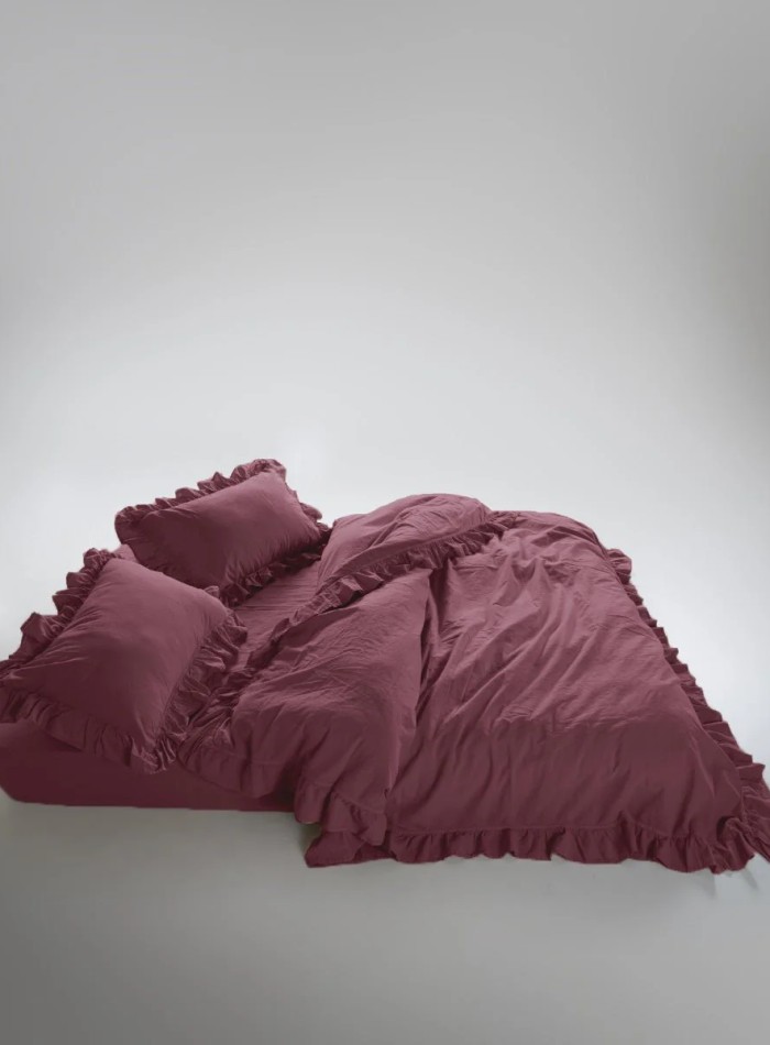 Семейный эксклюзивное постельное белье Limasso Exclusive Pale Raspberry 160x220 (2шт) из вареного хлопка — изображение 3