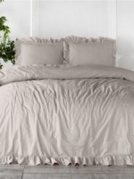 Эксклюзивное постельное белье Limasso Exclusive Natural Krem 200x220 из вареного хлопка
