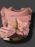 Ексклюзивна постільна білизна Limasso Exclusive Old Rose 200x220 з вареної бавовни - Зображення 7
