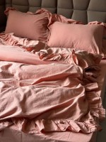 Ексклюзивна постільна білизна Limasso Exclusive Old Rose 200x220 з вареної бавовни - Зображення 2