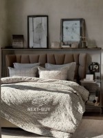 Эксклюзивное постельное белье Limasso Kristal Opal Grey 200x220 из вареного хлопка