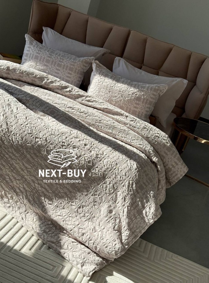 Эксклюзивное постельное белье Limasso Kristal Opal Grey 200x220 из вареного хлопка — изображение 3