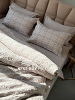 Эксклюзивное постельное белье Limasso Kristal Opal Grey 200x220 из вареного хлопка — изображение 6