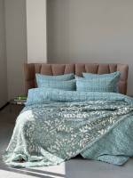 Эксклюзивное постельное белье Limasso Kristal Mineral blue 200x220 из вареного хлопка