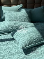 Эксклюзивное постельное белье Limasso Kristal Mineral blue 200x220 из вареного хлопка — изображение 8