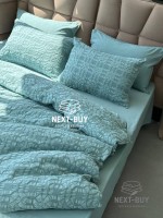 Эксклюзивное постельное белье Limasso Kristal Mineral blue 200x220 из вареного хлопка — изображение 5