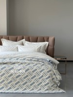 Муслінове покривало Lausson Morning mist blue/krem  євро Туреччина - Зображення 10