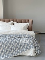 Муслінове покривало Lausson Morning mist blue/krem  євро Туреччина - Зображення 2