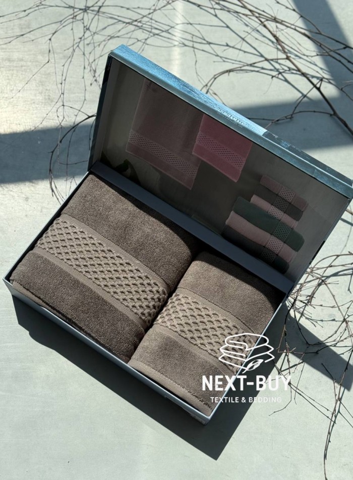 Набор хлопковых полотенец Cestepe Soft touch mink 2шт. — изображение 6