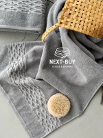 Набор хлопковых полотенец Cestepe Soft touch gri 2шт. — изображение 3