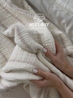 Муслінове покривало Nature veli  krem/bej   євро Туреччина - Зображення 6