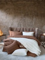 Эксклюзивное постельное белье Limasso Kristal Wood Smoke 200x220 из вареного хлопка