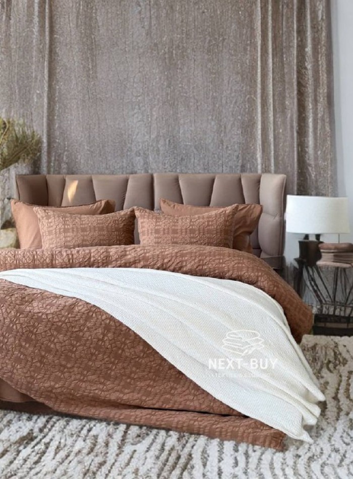 Эксклюзивное постельное белье Limasso Kristal Wood Smoke 200x220 из вареного хлопка — изображение 6