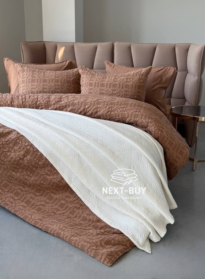 Эксклюзивное постельное белье Limasso Kristal Wood Smoke 200x220 из вареного хлопка — изображение 4