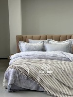 Легкий плед жатка з бахромою Maison D'or Paris Melodia antrasit 220х240 - Зображення 3