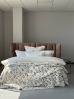 Муслінове покривало Lausson Misty Garden blue/krem  євро Туреччина - Зображення 7