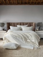 Эксклюзивное постельное белье Limasso Bassin Snow White200x220 из вареного хлопка