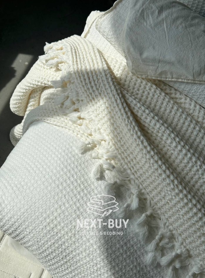 Эксклюзивное постельное белье Limasso Bassin Snow White200x220 из вареного хлопка — изображение 3