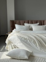 Эксклюзивное постельное белье Limasso Bassin Snow White200x220 из вареного хлопка — изображение 7