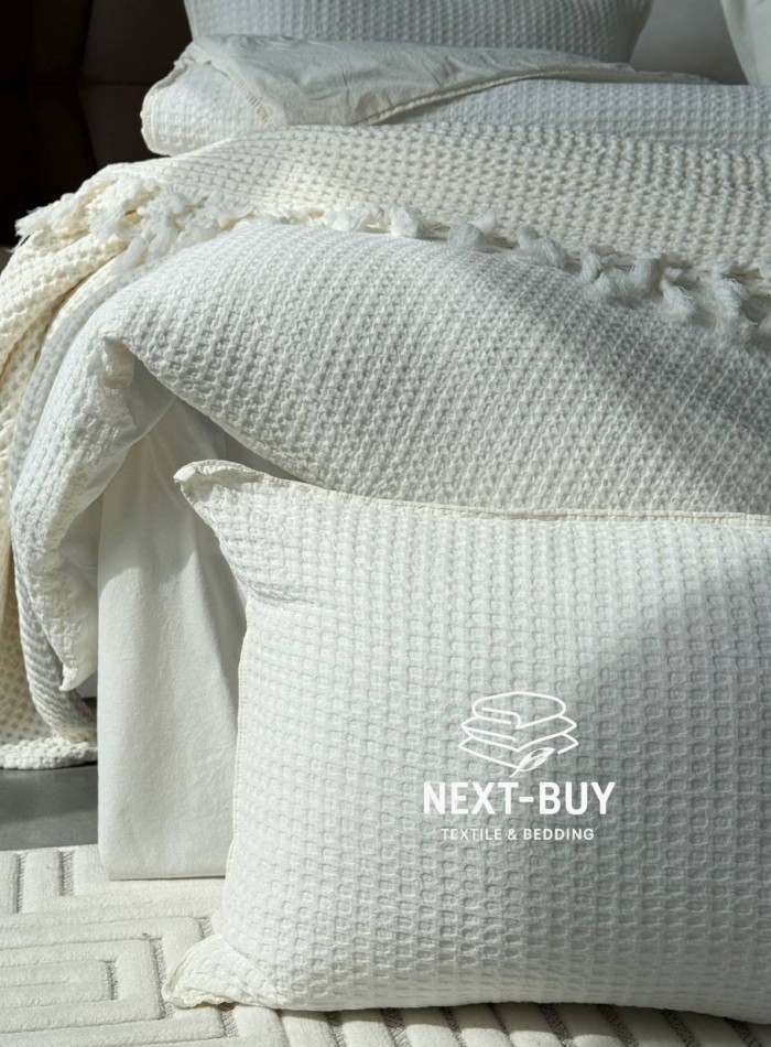 Эксклюзивное постельное белье Limasso Bassin Snow White200x220 из вареного хлопка — изображение 4
