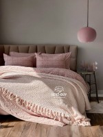 Эксклюзивное постельное белье Limasso Kristal Pale Mavue 200x220 из вареного хлопка — изображение 10