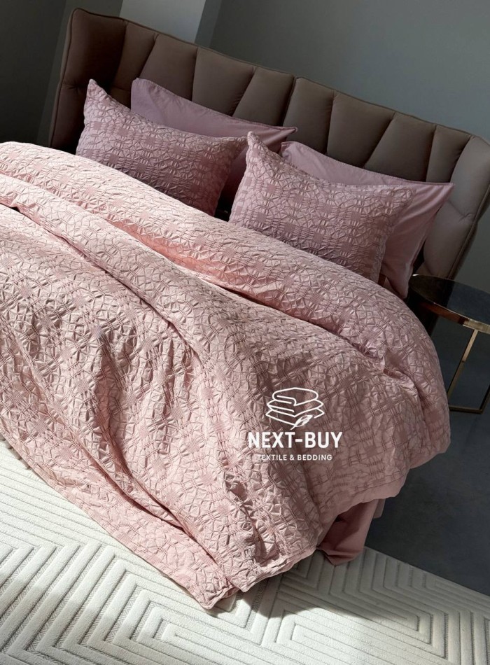 Эксклюзивное постельное белье Limasso Kristal Pale Mavue 200x220 из вареного хлопка — изображение 3