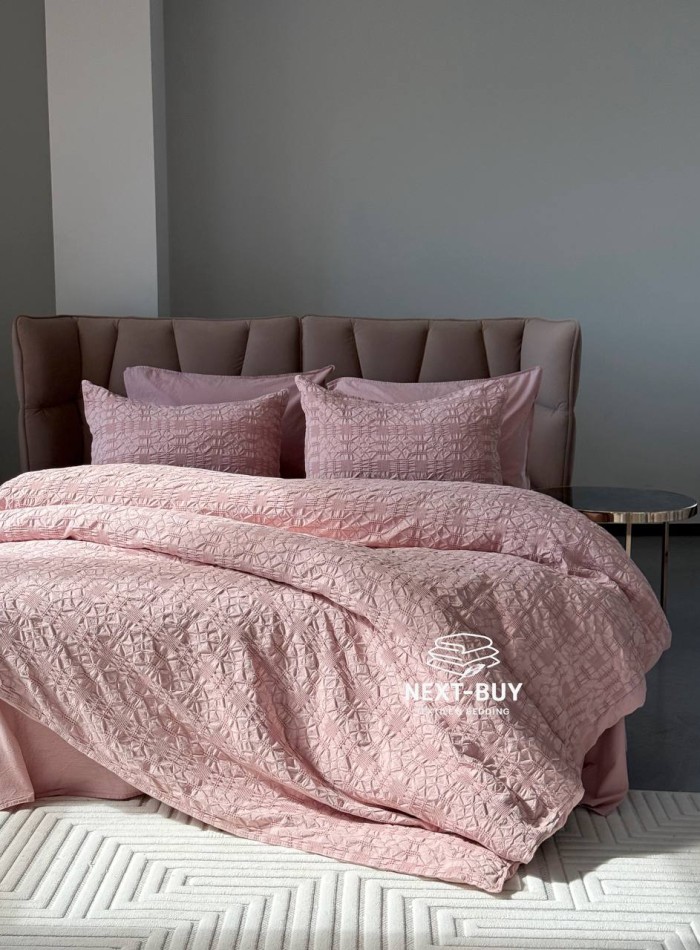 Эксклюзивное постельное белье Limasso Kristal Pale Mavue 200x220 из вареного хлопка — изображение 4