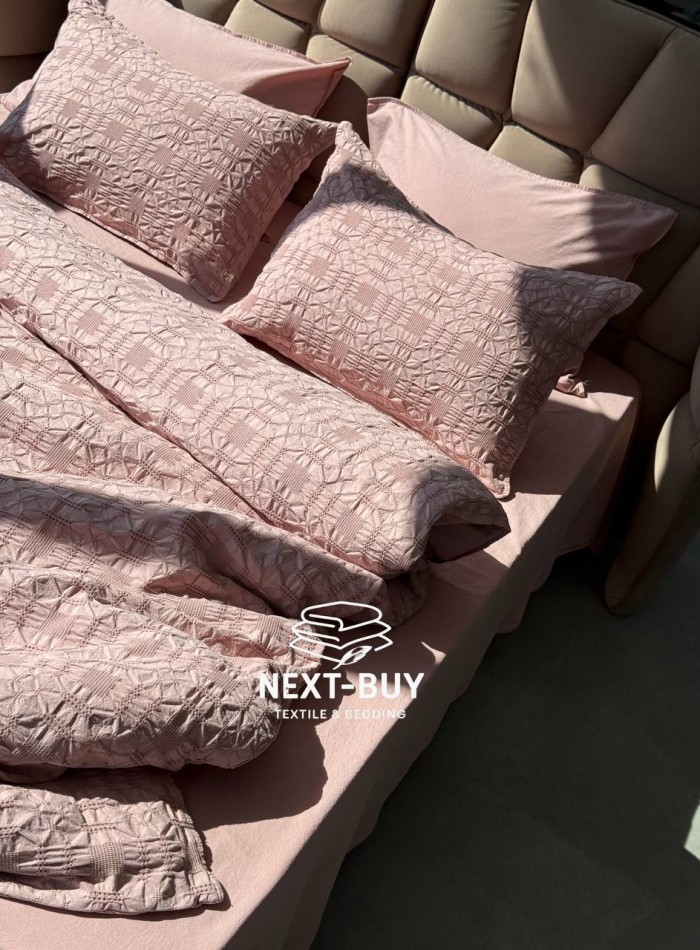 Эксклюзивное постельное белье Limasso Kristal Pale Mavue 200x220 из вареного хлопка — изображение 8