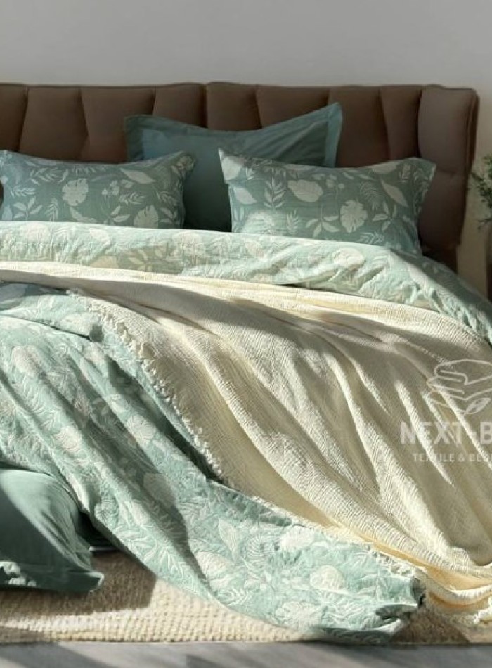 Постільна білизна Muslin Lusso Yesil (Євро, Туреччина) - Зображення 5