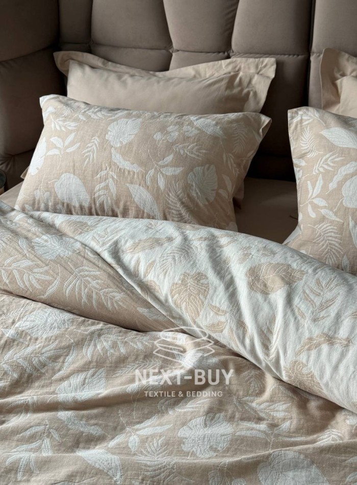 Постільна білизна Saheser Lusso Bej євро 200х220 jacquard - Зображення 2