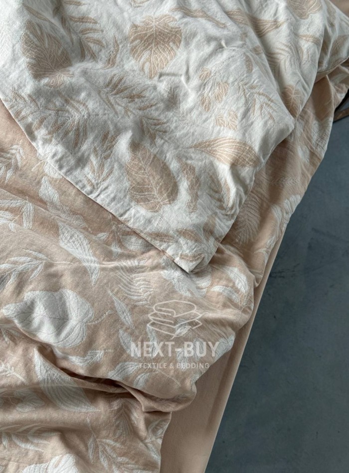 Постільна білизна Saheser Lusso Bej євро 200х220 jacquard - Зображення 4