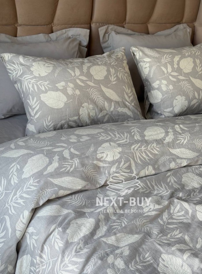 Постільна білизна Saheser Lusso Gri євро 200х220 jacquard - Зображення 6
