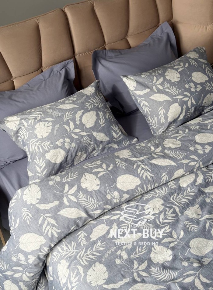 Постільна білизна Saheser Lusso Lacivert євро 200х220 jacquard - Зображення 4