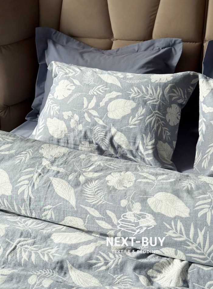 Постільна білизна Saheser Lusso Lacivert євро 200х220 jacquard - Зображення 5