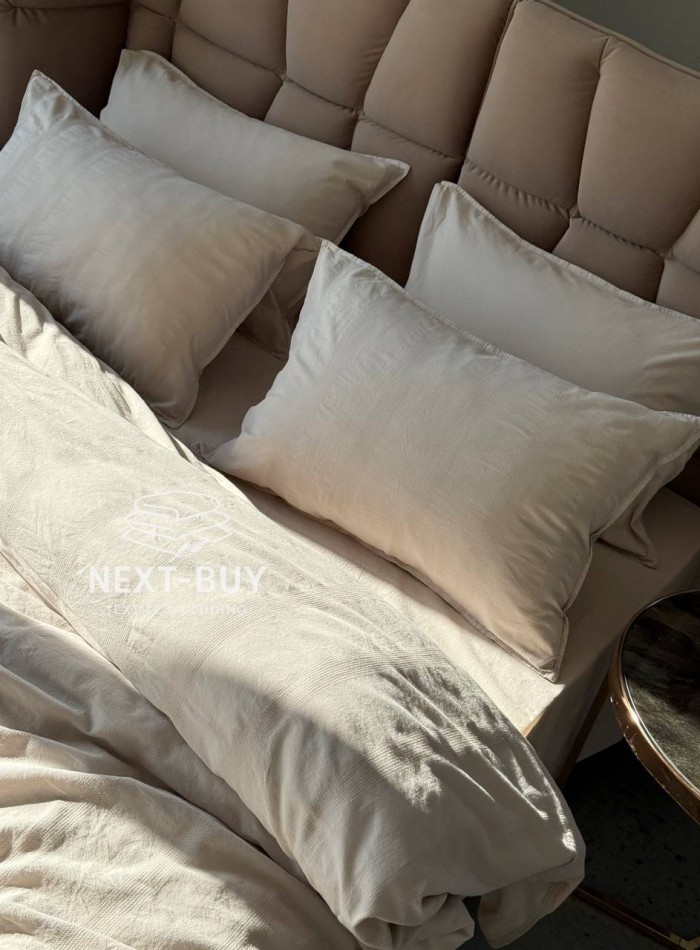 Эксклюзивное постельное белье Limasso Cassandra Cream 200x220 из вареного хлопка — изображение 9