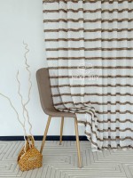 Тюль льон у смужку  Linen brown & white Туреччина