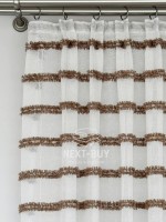Тюль льон у смужку  Linen brown & white Туреччина - Зображення 3