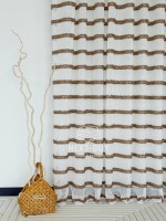 Тюль льон у смужку  Linen brown & white Туреччина - Зображення 5