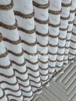 Тюль льон у смужку  Linen brown & white Туреччина - Зображення 6