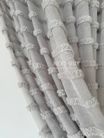 Тюль льон у смужку Linen Light Grey Туреччина - Зображення 4