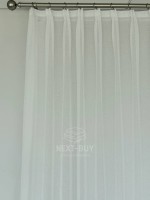 Тюль білий льон з вишивкою Linen Elegance Natural White & Beige Туреччина - Зображення 6
