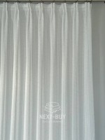Тюль льон у смужку з сріблястим люрексом Linen Shine Stripe Snow White & Silver Туречинна - Зображення 8