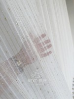 Тюль лён в полоску с золотым люрексом Linen Shine Stripe Cream & Gold, Турция — изображение 8