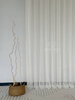 Тюль лён в полоску с золотым люрексом Linen Shine Stripe Cream & Gold, Турция — изображение 2