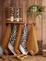 Набор кухонных полотенец Nilteks Leopards  tencel 5 шт. 40х60