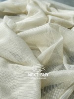 Тюль однотонний грек сітка світло-бежева з блиском Silver Light Beige Туреччина - Зображення 5