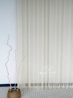 Тюль однотонний грек сітка світло-бежева з блиском Silver Light Beige Туреччина - Зображення 3